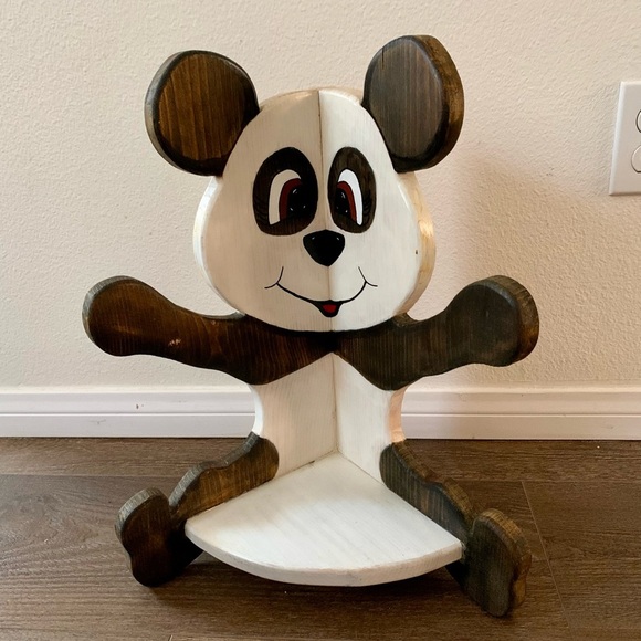 Other - Vintage Wooden Panda Shelf 17 Inch
